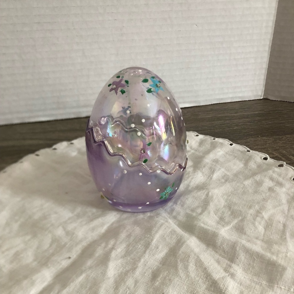 Iridescent Purple Glass Easter Egg